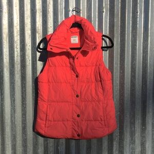 Old Navy vest, neon coral, sz medium, NWOT